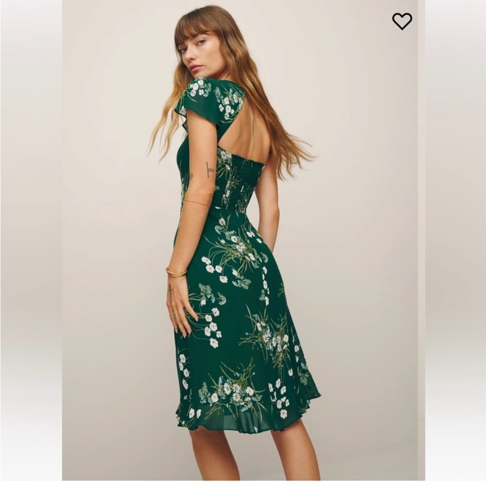 Reformation Rosi Midi Dress | Dark Green Floral